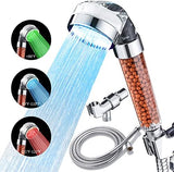Cobbe Filtered LED Shower Head with Handheld, Color Changing, High Pressure Shower Head with Filter, Water Saving Spray Handheld Showerheads with Hose and Base for Dry Skin & Hair