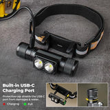 sofirn Headlamp, 1200 Lumen Rechargeable Head Lamp with Bright SST40 LED, Waterproof, for Kids and Adults, for Camping, Running, Hiking, Emergency, Outdoor, Hard Hat