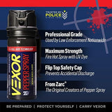 Vexor Pepper Spray Full Axis with Belt Clip for Self Defense — Maximum Police Strength, 20-Foot Range, Full Axis Capability, Flip Top Safety for Quick and Accurate Aim, Protection
