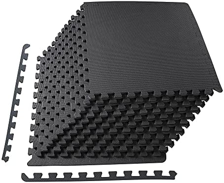 BalanceFrom Puzzle Exercise Mat with EVA Foam Interlocking Tiles for MMA, Exercise, Gymnastics and Home Gym Protective Flooring, Multiple Sizes and Colors