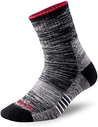 FEIDEER Men's Hiking Walking Socks, Multi-pack Wicking Cushioned Outdoor Recreation Quarter Crew Socks