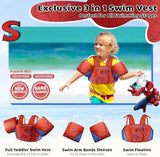 Vvinca Separable Toddler Swim Vest Fit 22-66 Lbs（1-6 Years）|2025 Newest 3 in 1 Pool Float & Arm Bands Boys and Girls, Adjustable Sturdy Safety for Infant 1 2 3 4 5 6 Year