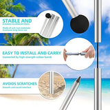 Beach Tent Sun Shelter UPF50+, 10x10 FT Family Beach Shade Canopy with 4 Aluminum Poles, Beach Blanket, Carrying Bag and Sand Shovel, Outdoor Pop Up Tent for Beach Camping Trips