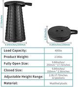 Boreeman Upgraded Folding Stool Lightweight Yet More Sturdy with Load Capacity 400lbs Portable Collapsible Stool Retractable Stool for Camping Fishing Hiking BBQ (Black)