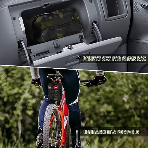 Survival First Aid Kit, 170 PCS Survival Kits,Trauma Kit with Essential Survival Gear Emergency Medical Supplies for Hiking Camping Backpacking Outdoor Adventure, Gifts for Christmas Him Dad Men