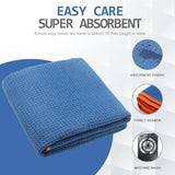 Eunzel Hot Yoga Towel - Microfiber Non Slip Yoga Mat Towel with Grip Dot Sweat Absorbent Towel for Hot Yoga, Pilates and Fitness 72" x 24", Steel Blue/Orange