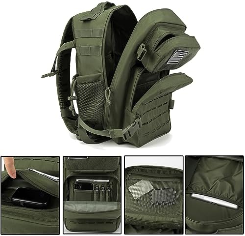 QT&QY 25L/35L/45L Military Tactical Backpack For Men Molle Daypack 3 Day Bug Out Bag Hiking Rucksack With Bottle Holder