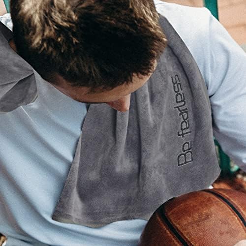 Microfiber Gym Towels Bigger Size Super Soft for Exercise Fitness, Sports, Workout, 380-GSM 15-Inch x 31-Inch Quick-Drying Towels (9 Pack, 3Grey+3Blue+3Purple)