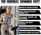 REVALI Zip Reflective Running Vests with Hydration Bottle, Adjustable Waistband & Breathable Material, Chest Pack Gear Phone Holder for Men & Women