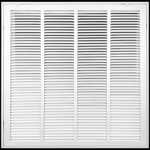 Fits 20x20 Duct Opening | Steel Return Air Filter Grille by Handua [Removable Door] for 1-inch Filters | Vent Cover Grill | White | HVAC Cold Air Intake Grille | Out Dim: 22 5/8"W X 22 5/8"H