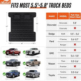 Truck Bed Mattress, Truck Bed Air Mattress for 5.5-5.8ft Full Size Short Beds, Inflatable Camping Air Mattress, Truck Tent Accessories with Pump & Carry Bag(A-Black)