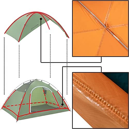 Vela Camping Tent for 2 Person, 4 Person, 6 Person - Waterproof Two Person Tents for Camping, Small Easy Up Tent for Family, Outdoor, Kids, Scouts in All Weather and All Season by Clostnature