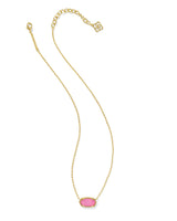 Kendra Scott Elisa Necklace in 14k Gold-Plated Brass, Hot Pink Drusy, Fashion Jewelry for Women