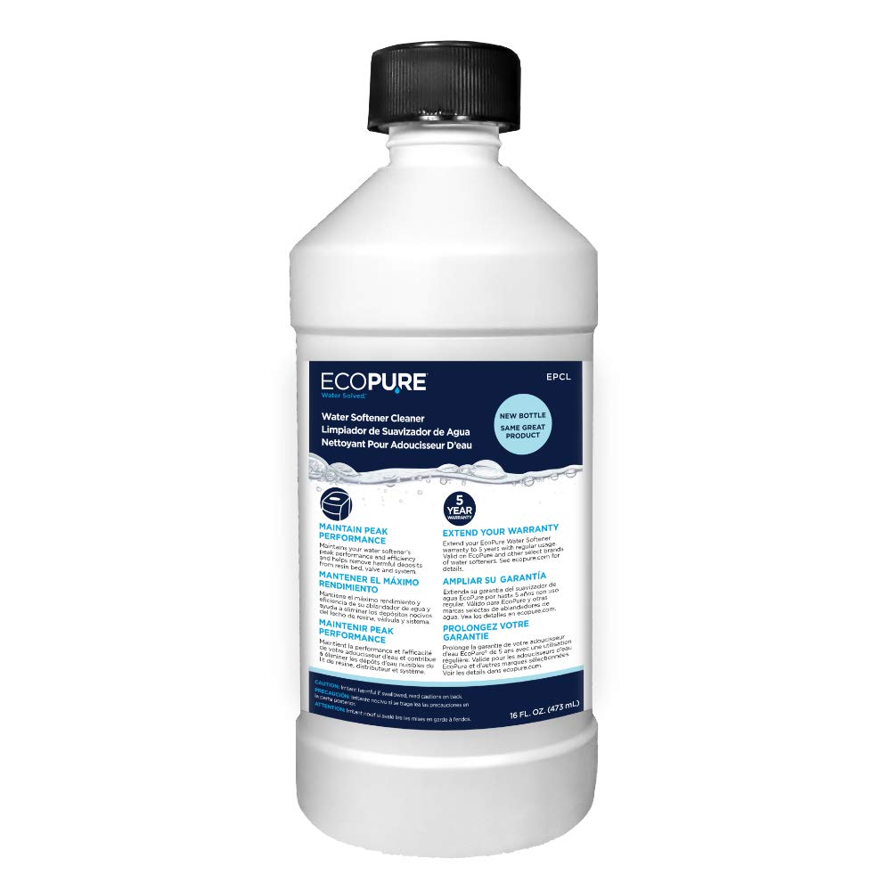 EcoPure EPCL Universal Water Softener Cleaner – Removes Iron, Rust & Sediment – Extends System Life – Compatible with All Brands