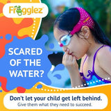 Frogglez Anti-Fog Swimming Goggles for Kids Under 10 (Ages 3-10) Recommended by Olympic Swimmers; Premium Pain-Free Strap