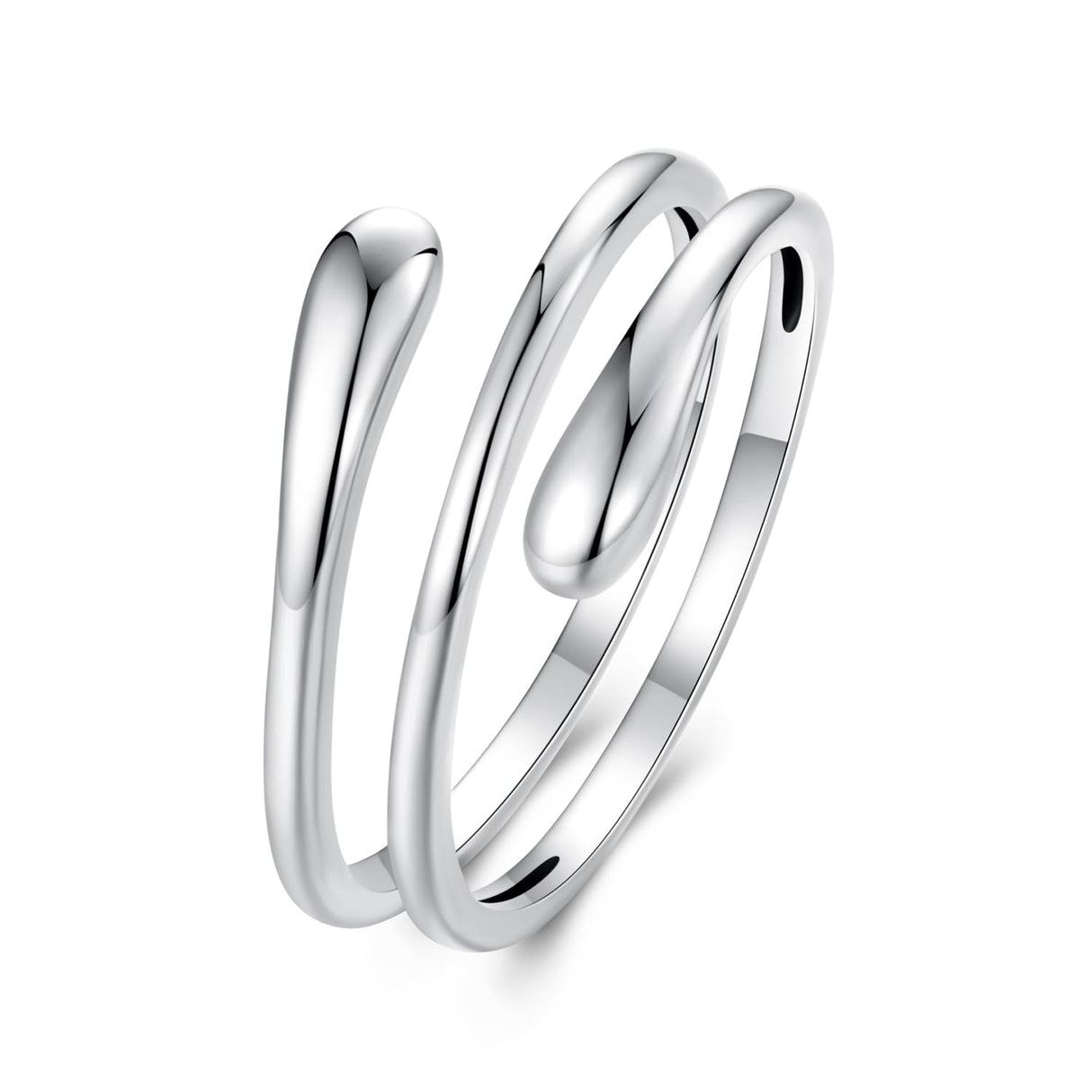 MUNDELL 925 Sterling Silver Simple Multi-layer Open Ring Adjustable Ring for Women Stackable Ring Fine Jewelry