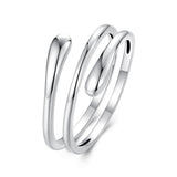 MUNDELL 925 Sterling Silver Simple Multi-layer Open Ring Adjustable Ring for Women Stackable Ring Fine Jewelry