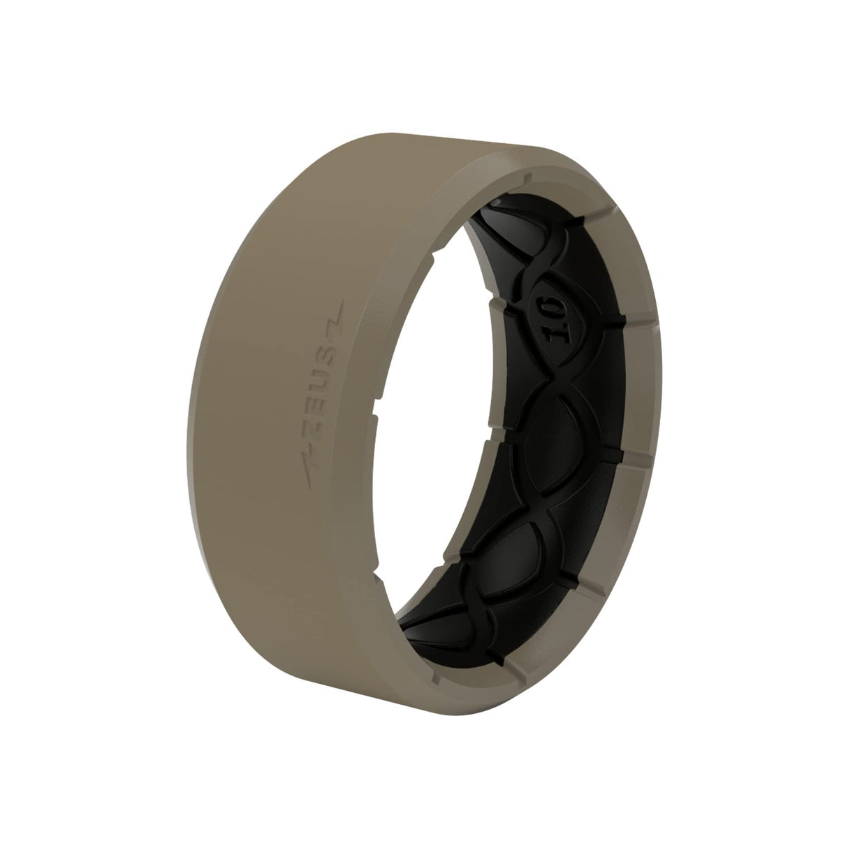 Groove Life Zeus Edge Flat Earth Anti Stretch Silicone Ring Breathable Rubber Wedding Rings for Men, Unique Design, Comfort Fit Ring - Size 9