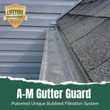 A-M Gutter Guard - Heavy Duty Lifetime Quality Aluminum Leaf & Debris Protection for 5-inch and 6-inch (6 Inch-50 Feet, Mill Finish) - Made in The USA