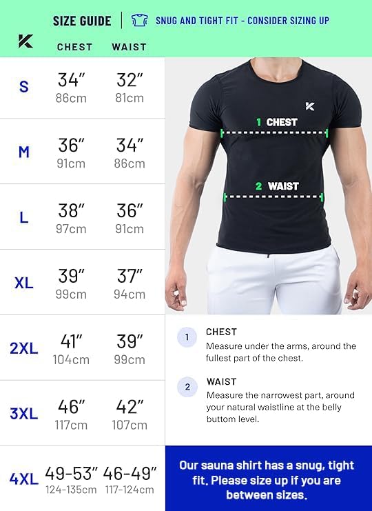 Kewlioo Men's Sauna Suit Shirt - Heat Trapping Sweat Compression Vest, Shapewear Top, Gym Exercise Versatile Shaper Jacket