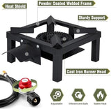 BESTFIRE Propane Burner,100,000 BTUs High Pressure Single Propane Stove with 4.1ft 0-20Psi Adjustable Hose with Regulator,Gas Stove for Outdoor Cooking, Turkey Fry, Seafood Boil