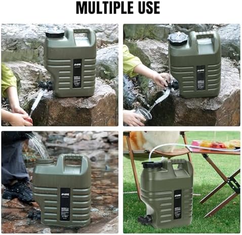 Camping Water Jug, Camping Water Container,3.17 Gallon BPA Free Water Storage with Spigot, Large Water Tank,Portable Emergency Water Storage for Camping,Car, Hiking, Hurricane Supplies.Green