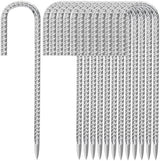 12 Inch Ground Stakes Heavy Duty J Hook 30-Pack Metal Spikes Galvanized Ground Hooks Anchors Rebar Ground Stakes for Fence Tent Gazbo Bounce House and Outdoor Decorations Inflatables