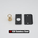 JQK Closet Magnetic Door Ball Catch Hardware, 430 Stainless Steel Catch Adjustable with Strike Plate, Black Finish 4 Pack, HBC120-BK-P4