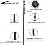 3pc Detachable Hardwood Walking Stick for Hiking with Compass 48 Inches - Soft Hand Strap - Rubber Tip Cover