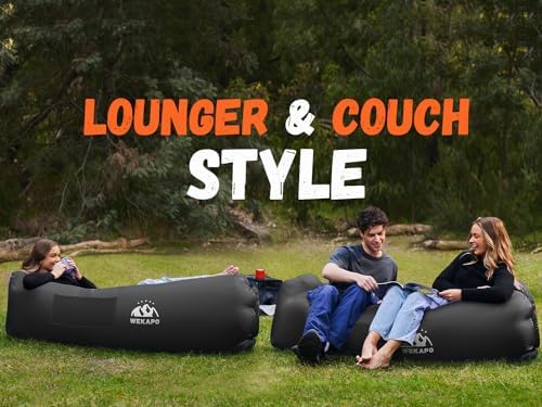 WEKAPO Inflatable Lounger Air Sofa Hammock-Portable,Water Proof& Anti-Air Leaking Design-Ideal Couch for Backyard Beach Traveling Camping Picnics & Music Festivals