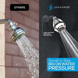 SparkPod 3-Inch Extreme High Pressure Shower Heads - Pressure Boosting with Rain, Massage & Pulsating Mode, Powerful Water-Saving Showerhead - 2.5 GPM Fixed Shower Head (Polished Chrome)