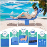 3 in 1 Women Comfort Backpack Tanning Beach Chair with Face Hole & Cushion | Portable Folding Lounge Sun Chair for Adult Outside Reading Sunbathing Poolside Camping | Reclining 6 Position | Royal Blue