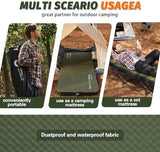 Self Inflating Sleeping Pad, 4in Ultra-Thick Foam Camping Cot Mattress with Air Pump Sack, Sleeping Mat for Adults Inflatable Camping Pad Mattress, Cot Bed, Travel, Car, Tent, Home, Army Green