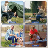 Padded Camping Stool, 18 Inch Oversized Camping Foot Rest, 500lb Camping Chairs Outdoor Footstool Portable Camping Ottoman for Camping Gardening Fishing w/Storage Net Carry Bag (2, Black)
