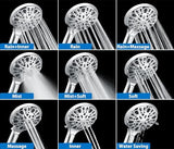 2-in-1 Shower Head with Handheld Combo: 2.5GPM Rainfall Shower Head & Handheld Shower Head Use Together or Alone, 9 Spray Settings Hand Held Shower Head with Hose, Shower Trim Systems