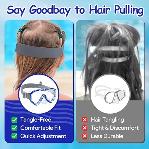 Vvinca Kids-Goggles with Nose Cover, Diving Mask Elastic Fabric Strap Anti Fog Anti Shattered Lens for Kids Swim Goggles 3-14