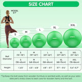 APEXUP Yoga & Pilates Ball - Anti Slip Heavy Duty Gym Ball for Fitness, Balance & Core Workout