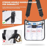 3 Pockets Large Clear Bag for Stadium Events with 2 Long Straps Purse for Women Crossbody Bag Concert Stadium Approved
