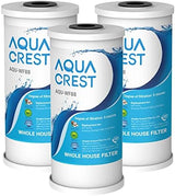 AQUA CREST FXHTC Whole House Water Filter, Well Water Filter Replacement for GE® FXHTC, GXWH40L, American Plumber W10-PR, Culligan® RFC-BBSA, W10-BC, Carbon Filters, 5 Micron, Pack of 3