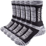 Men's Performance Cotton Moisture Wick Sports Hiking Workout Training Athletic Cushion Crew Socks For Men Size 6-13