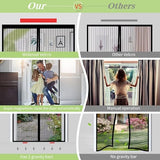 Magnetic Screen Door Closure Fit Door Size 38 x 82 Inch, BSHANO Mesh Door Curtain Screen Size 40"x 83" -36 Stronger Magnets,Heavy Duty,Hands Free Mesh Partition Keeps Bugs Out- Pet and Kid Friendly