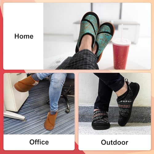 LeIsfIt Mens Slippers Wide House Shoes Adjustable Diabetic Shoes Arthritis Swollen House Slippers Indoor Outdoor Black Size 8.5