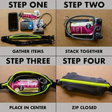 SPIbelt Original Pocket Running Belt for Women Men, Phone Holder for Running, Running Fanny Pack, Holder for Phone, Running Waist Pack, Expandable, Adjustable. Anthracite with Black Zipper