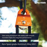 Fusion Climb Ekat Micro Aluminum Side Swing Pulley, Backyard Zipline, Trolley