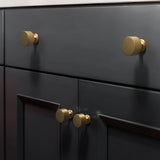 RZDEAL 6pcs Solid Brass Cabinet Knobs Pulls Cabinet Drawer Dresser Gold Knobs Modern Handles (1"x1"/25mmx25mm),Brushed Brass Finish