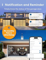 Smart WiFi Garage Door Opener Remote, App Control, Works with Alexa, Google Assistant and SmartThings, No Hub Needed