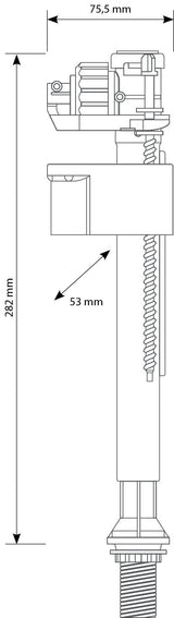 SIAMP 99B Bottom Entry Inlet Float Valve 1/2 inch 15mm Plastic 30996007, White