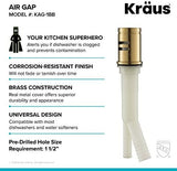 KRAUS Dishwasher Air Gap in Brushed Brass, KAG-1BB