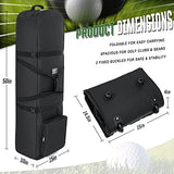 Golf Travel Bags for Airlines with Adjustable Support Rod and Detachable Shoulder Straps, Soft Foldable Golf Club Travel Covers, 900D Heavy Duty Oxford -Universal Size