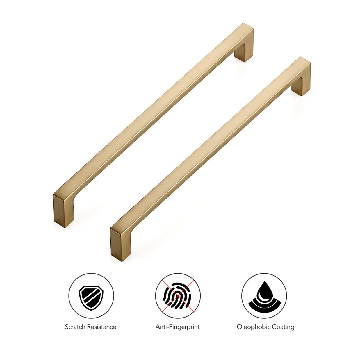 Ravinte 5 Pack Solid 7-1/2 Inch Square Cabinet Handles - Champagne Bronze Pulls for Drawers and Kitchen Cabinets - Hardware Handles